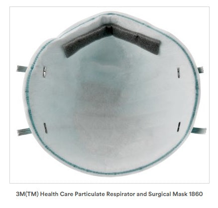 Particulate Respirator and Surgical Mask 1860, N95, Box of 20 EA