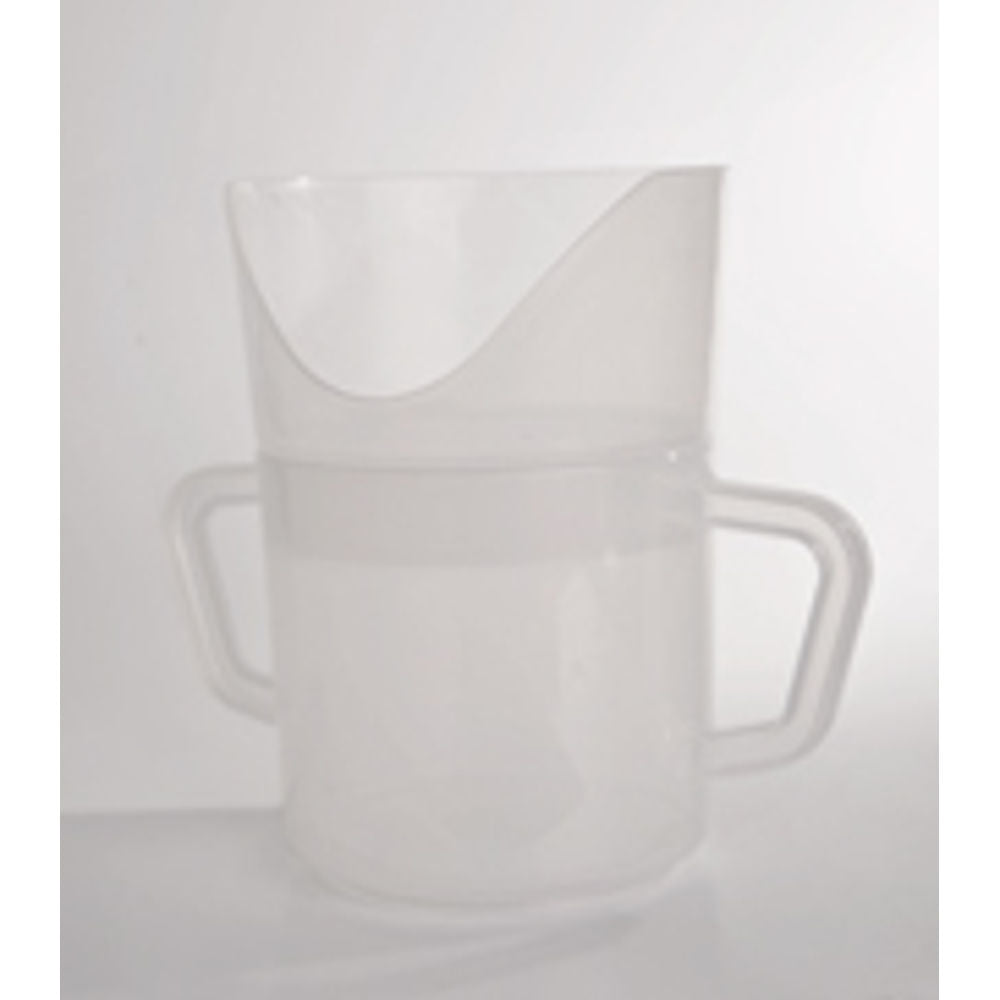 2 Handle Nosey Cup, 8 oz, clear, hot or cold drinks, microwave and dishwasher safe