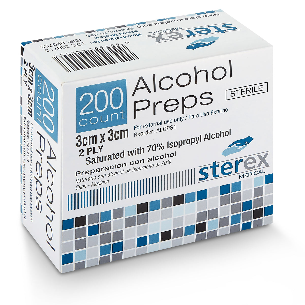 Sterile Alcohol Prep Pads, Medium, 2-Ply (Pack of 200)