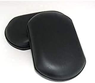 Wheelchair Legrest Black Calf Pad, Upholstered, Black Base - Pair