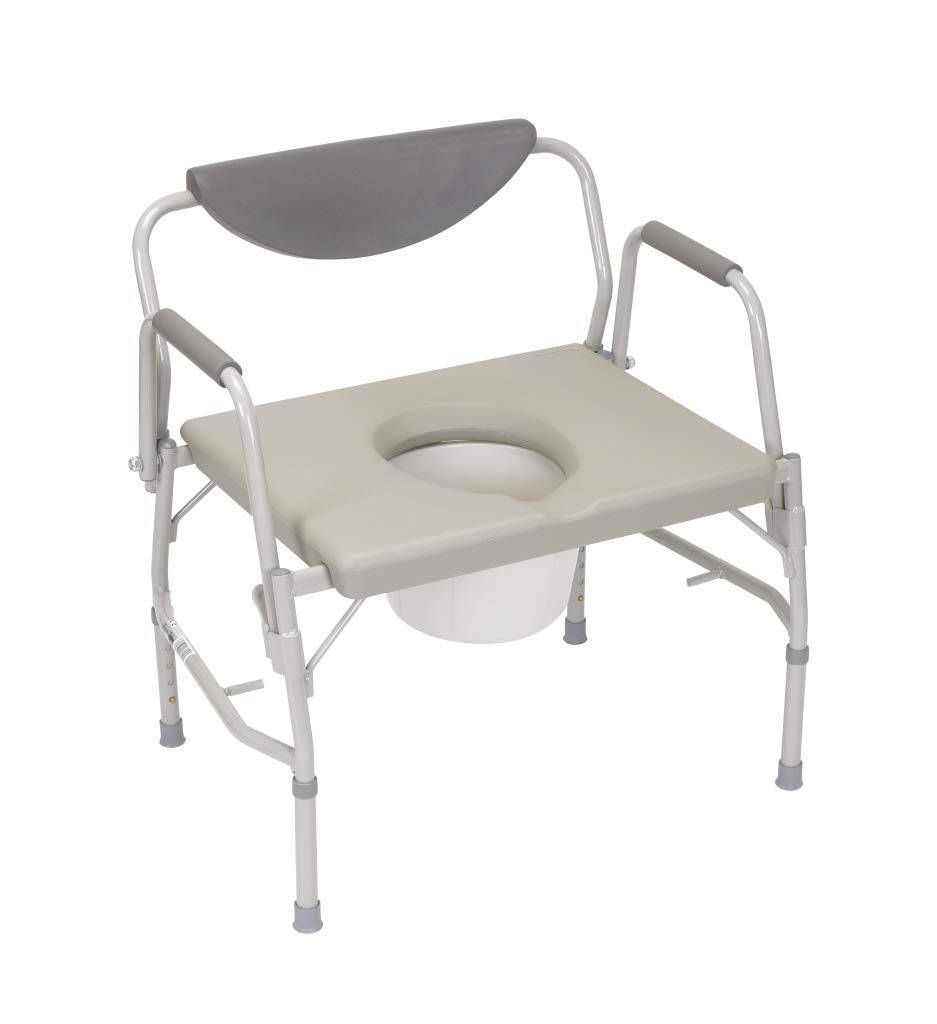 Deluxe Bariatric Drop-Arm Commode, Grey