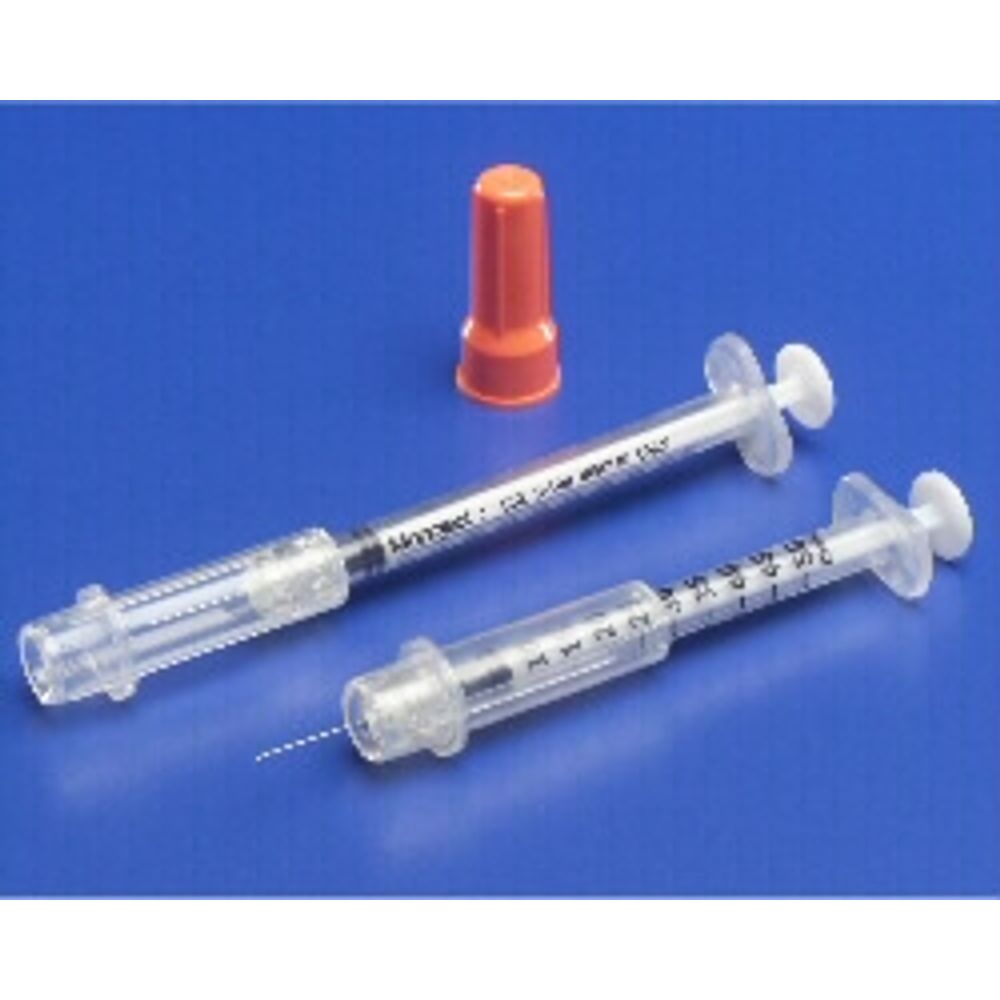 Insulin Syringe with Needle, Monoject, 1 mL