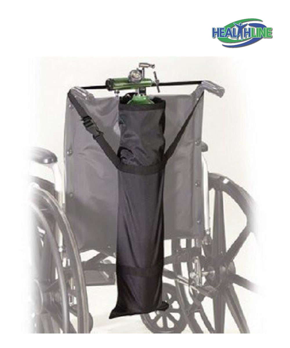 Deluxe Wheelchair Oxygen Cylinder Pouch, Black