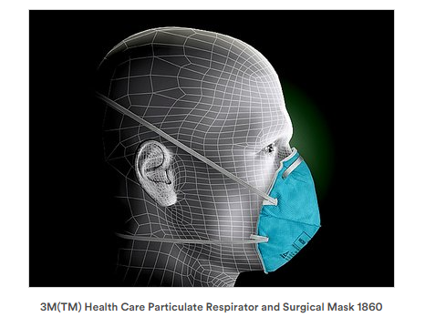 Particulate Respirator and Surgical Mask 1860, N95, Box of 20 EA