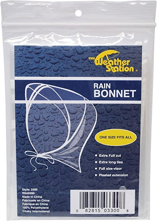 Plastic Rain Bonnet Hat, 3-Pack