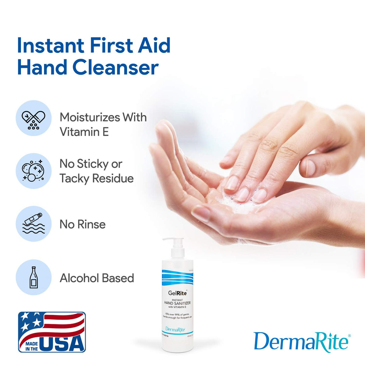 Instant Hand Sanitizer 16 Oz Pump, Case of 12