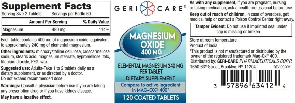 Mag Oxide Tablets 400mg