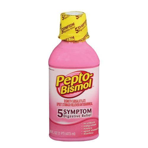 Pepto Bismol Liquid Antacid, Bismuth Subsalicylate 262 mg, for ...