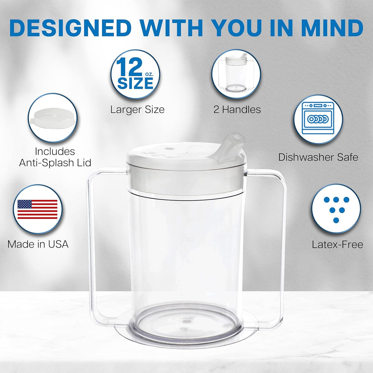 12Oz 2-Handle Clear Mug