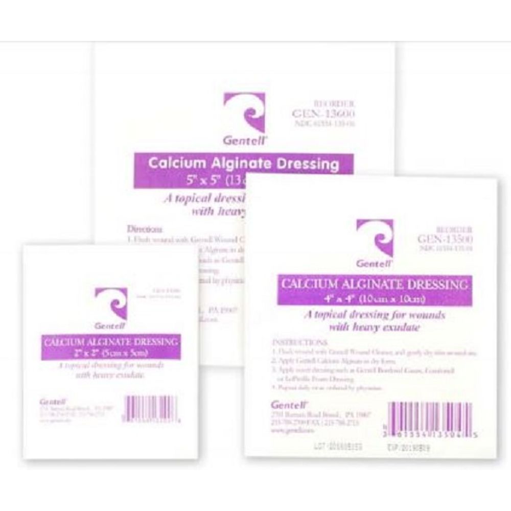 Gentell Calcium Alginate, 4x4 inch Gauze, Sterile - Tri-State Surgical