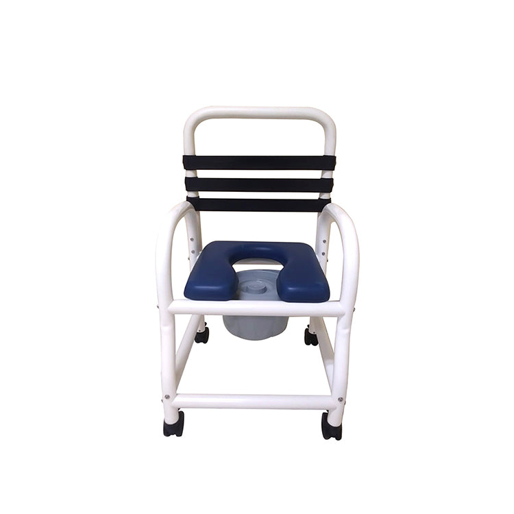 18&quot; Shower Chair W/Soft Seat &amp; Back Straps 310LB Cap 4 Casters