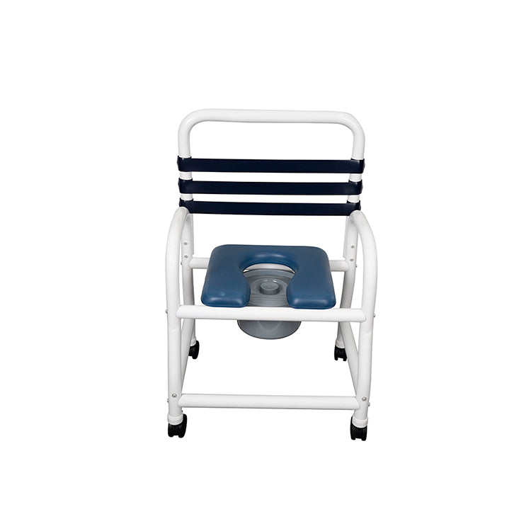 22&quot; Shower Chair W/Soft Seat &amp; Back Straps 385LB Cap. 4 Casters